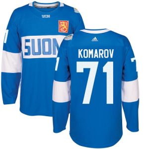 Herren Team Finland #71 Leo Komarov Authentic Blau Auswärts 2016 World Cup